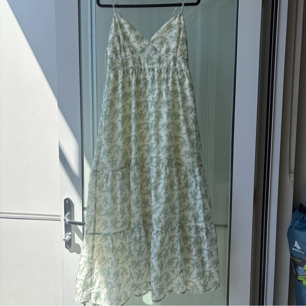 Mable Floral Green Maxi Dress